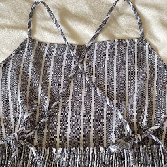 PRICED TO SELL - See Description for details — Black & White Striped Jumpsuit - Picture 6 of 12